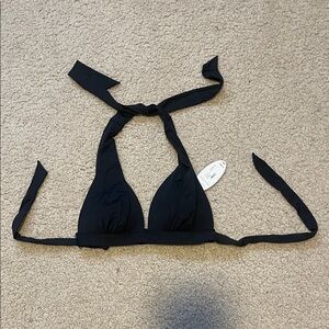 New Chic Black Halter Swim Bra